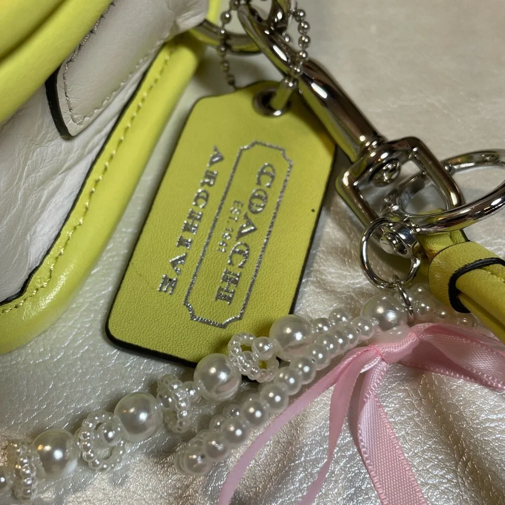 Coach Legacy Archival Two Tone Leather Penny Crossbody in Parchment/Citrine🍋